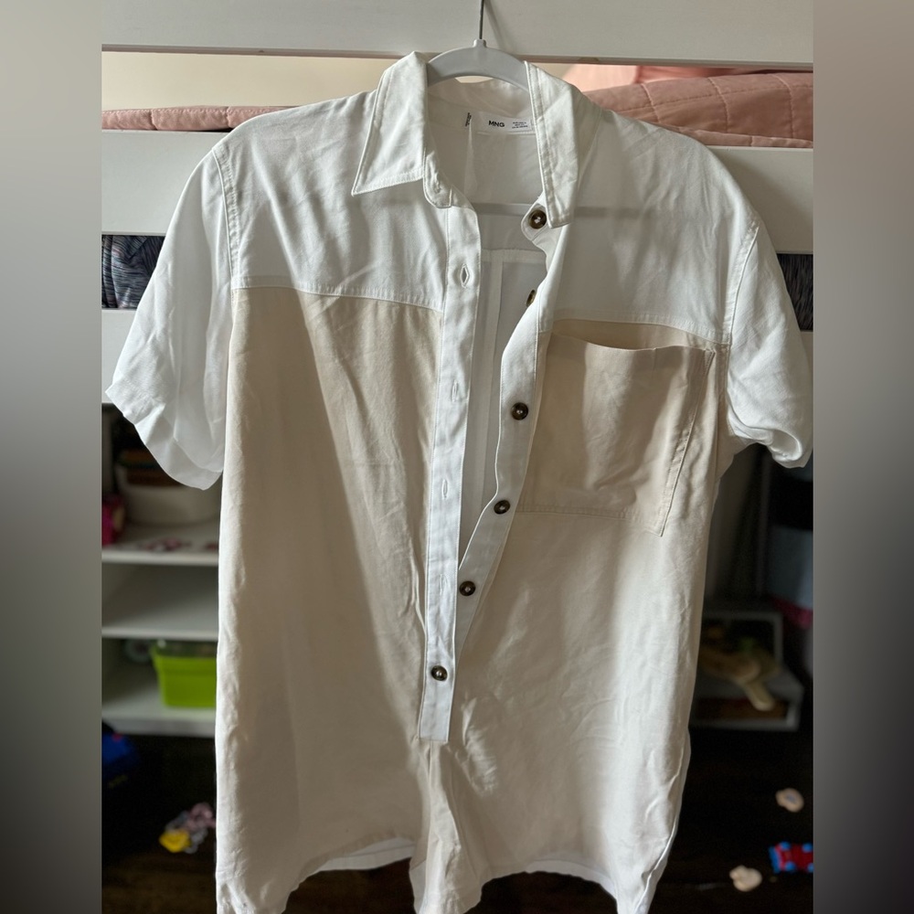 MNG by Mango button down women’s romper. Shorts.